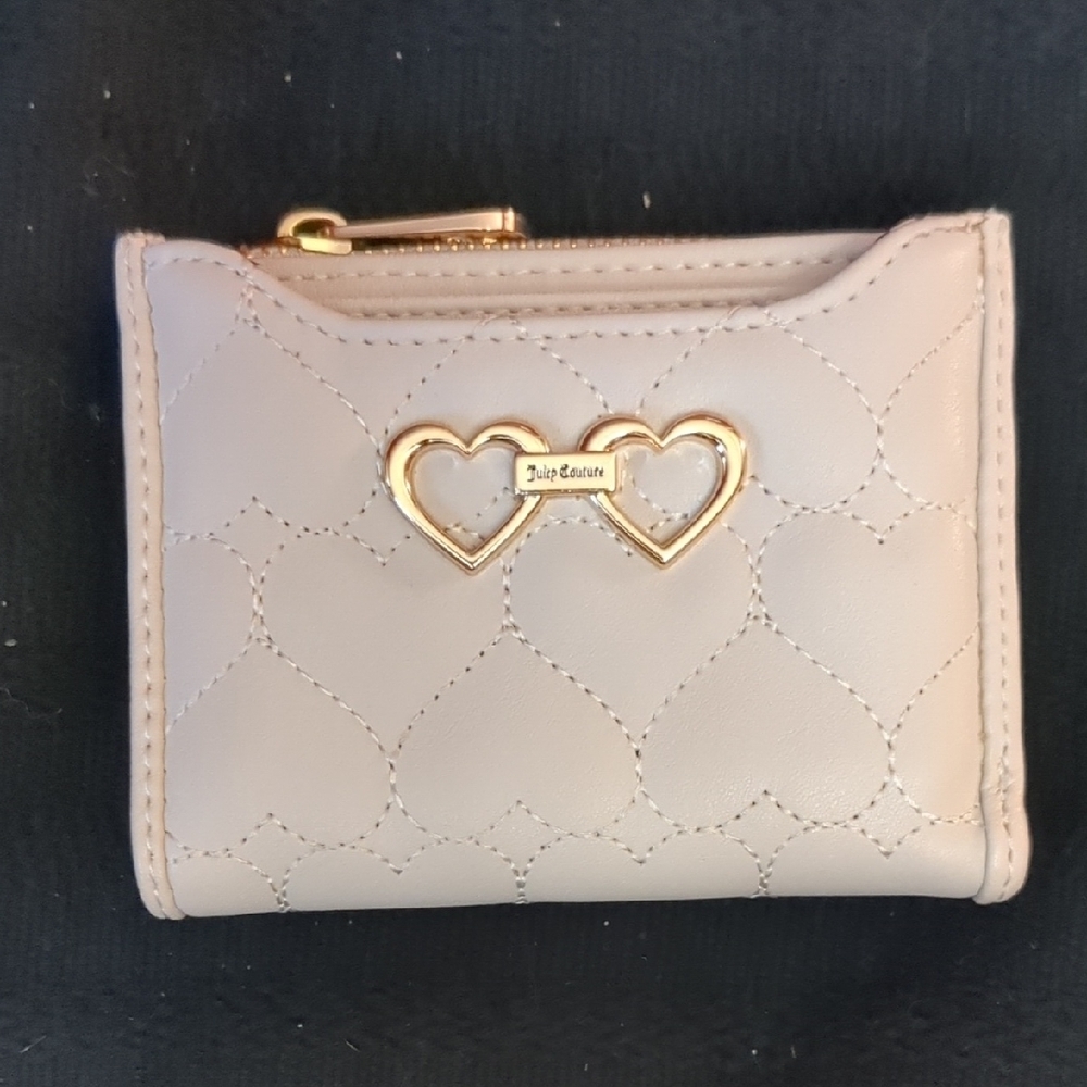 Juicy Couture Cream Wallet with Gold Accents